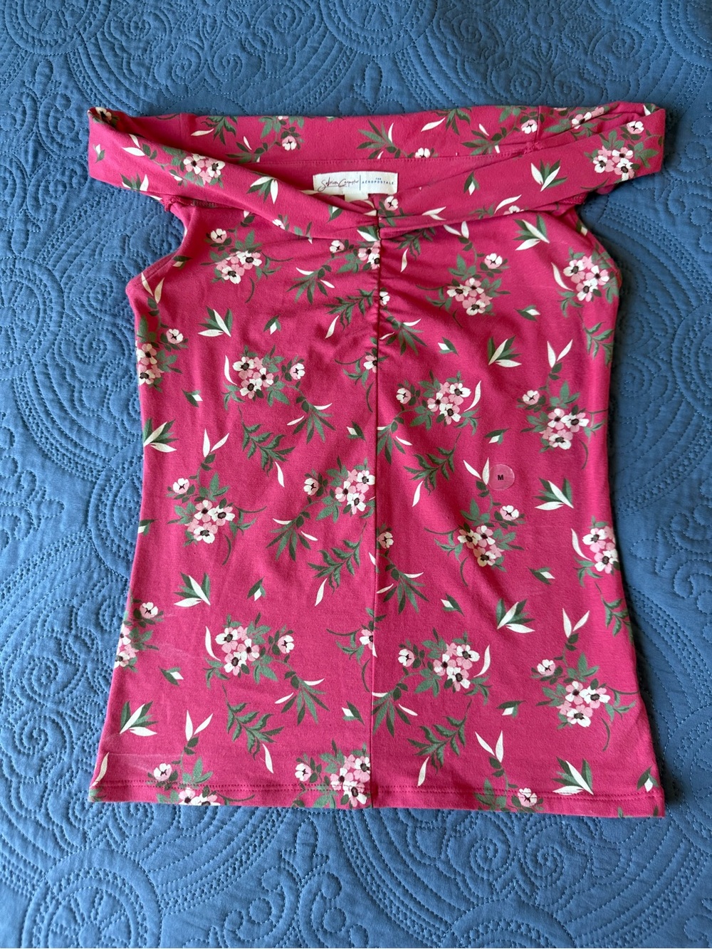 Show Me Your MuMu Fuchsia Floral Off-Shoulder Tank